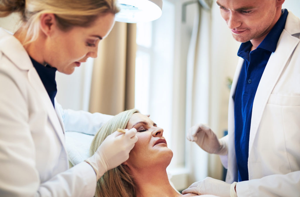 Facial treatment for a woman